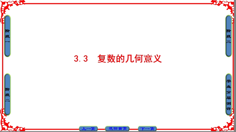 【课堂新坐标】高中数学苏教版选修1-2课件： 第3章 3.3　复数的几何意义.ppt_第1页