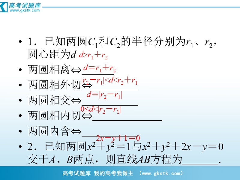 （成才之路）人教a版数学必修2课件：4．2.2　圆与圆的位置关系.ppt_第3页