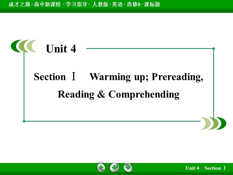 【成才之路】高中英语人教版选修8课件：unit 4 section 1《warming up; pre-reading, reading & comprehending》.ppt_第3页