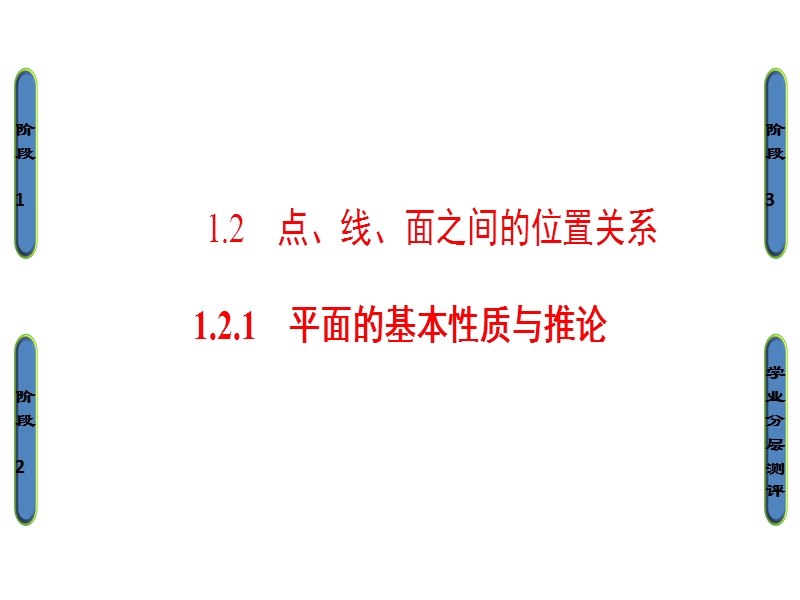 高中数学人教b版必修2课件：1.2.1 平面的基本性质与推论.ppt_第1页