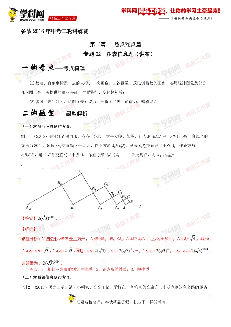 专题2.2 图表信息题（讲）-备战2016年度中考数学二轮复习讲练测（解析版）.doc_第1页