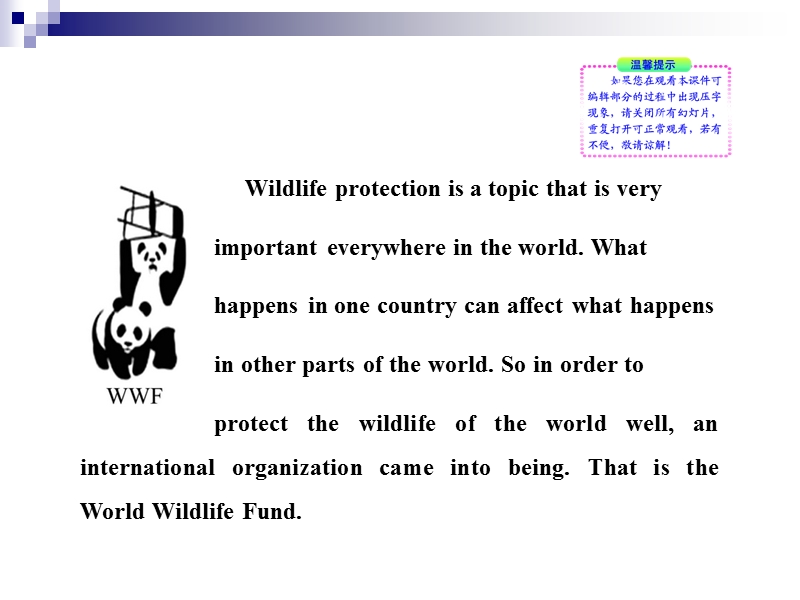 英语：unit4《wildlife protection》（新人教版必修2）.ppt_第3页