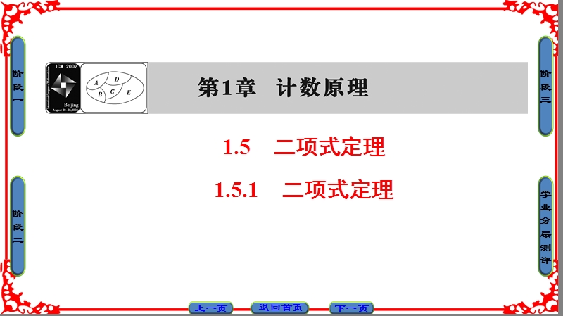 【课堂新坐标】高中数学苏教版选修2-3课件： 第1章 1.5.1 二项式定理.ppt_第1页