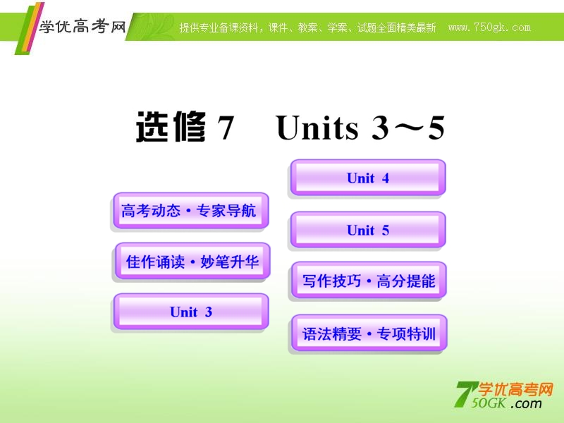 高二英语单元复习课件：units 3-5（新人教版选修7）.ppt_第1页