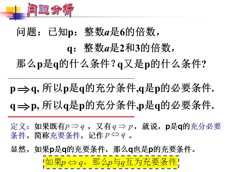 内蒙古元宝山区高中数学人教a版选修2-1课件：1.2.2充要条件 （共11张ppt）.ppt_第3页