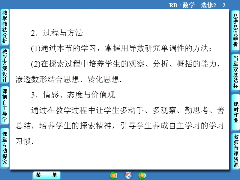 【课堂新坐标】高二数学人教b版选修2-2课件：1.3.1 利用导数判断函数的单调性.ppt_第2页