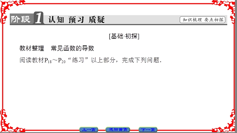 【课堂新坐标】高中数学苏教版选修2-2课件： 第1章 1.2.1　常见函数的导数.ppt_第3页