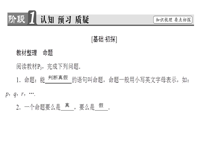 高中数学人教b版选修2-1课件：1.1.1 命题 .ppt_第3页