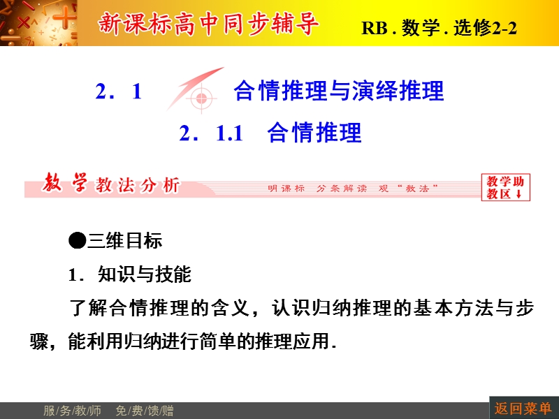 【非常学案】高二数学人教b版选修2-2课件：2.1.1合情推理.ppt_第2页