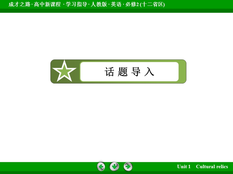 【成才之路】高中英语（人教版，十二省区）必修2课件：unit 1 cultural relics.ppt_第3页
