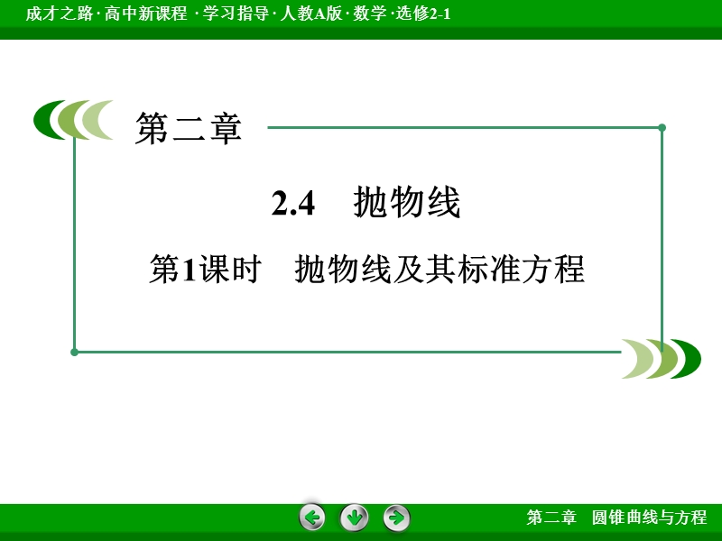 【成才之路】高中数学人教a版选修2-1配套课件：2.4.1抛物线及其标准方程.ppt_第3页