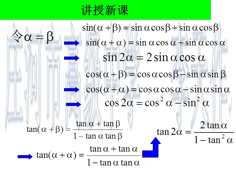 辽宁省庄河市人教b版高一数学必修四课件：3.2.1倍角公式 （共13张ppt）.ppt_第3页