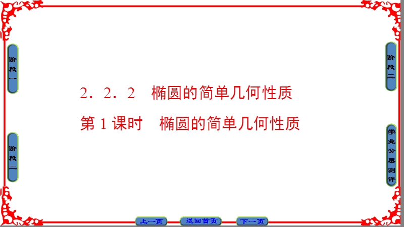 【课堂新坐标】高中数学人教a版（课件）选修2-1 第二章 圆锥曲线与方程 2.2.2第1课时.ppt_第1页