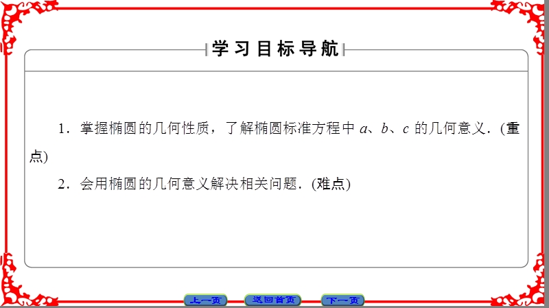 【课堂新坐标】高中数学人教a版（课件）选修2-1 第二章 圆锥曲线与方程 2.2.2第1课时.ppt_第2页