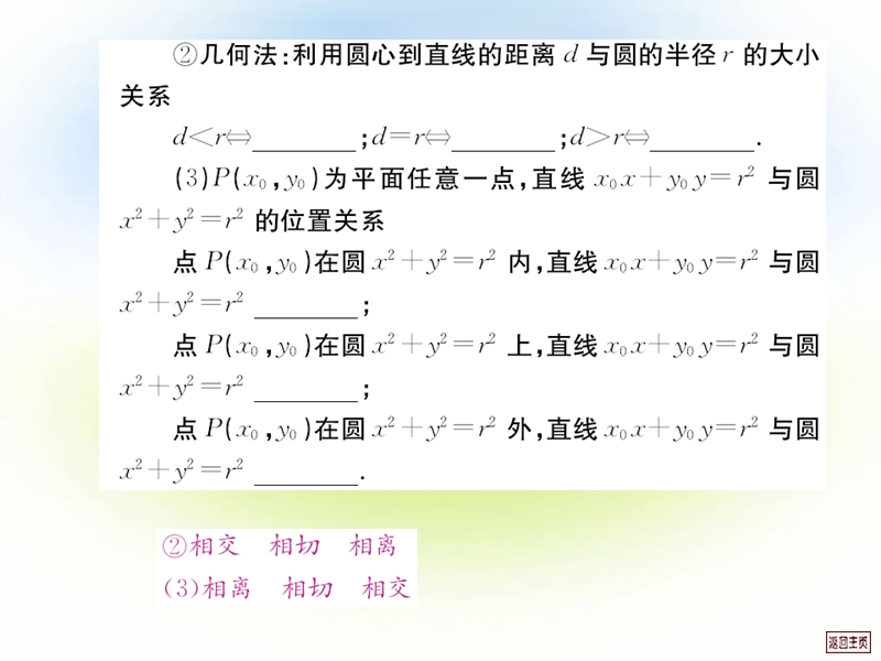 福建新人教版高一数学课件：直线与圆的位置关系及平面解析几何初步的综合应用.ppt_第3页