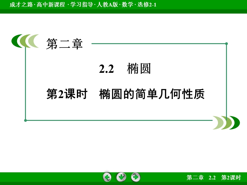 【成才之路】高中数学人教a版选修2-1课件：2.2 第2课时《椭圆的简单几何性质》.ppt_第3页