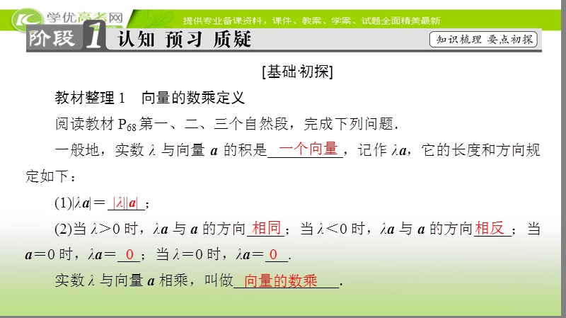 高中数学苏教版必修4课件：2.2.3 向量的数乘.ppt_第3页