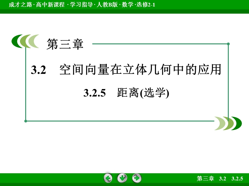 【成才之路】高中数学人教b版选修2-1课件：3.2.5《距离(选学)》.ppt_第3页