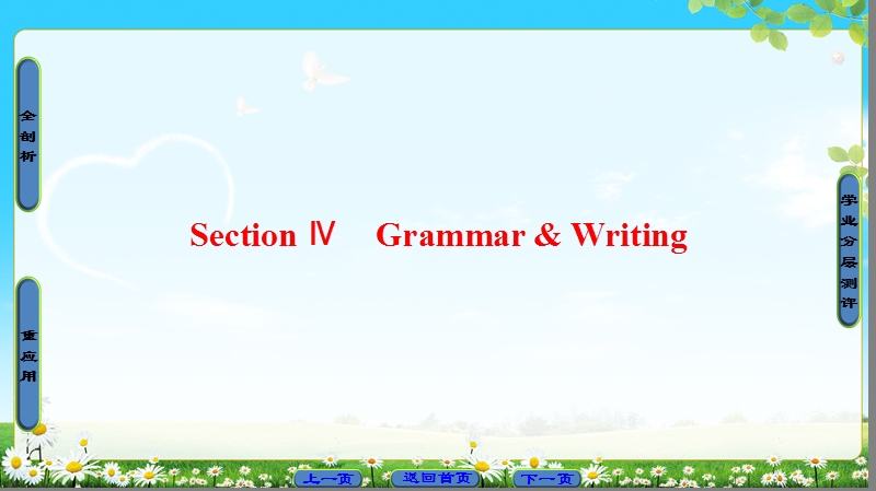 2018版高中英语（人教版）选修6同步课件：unit 3　a healthy life  section ⅳ　grammar & writing.ppt_第1页