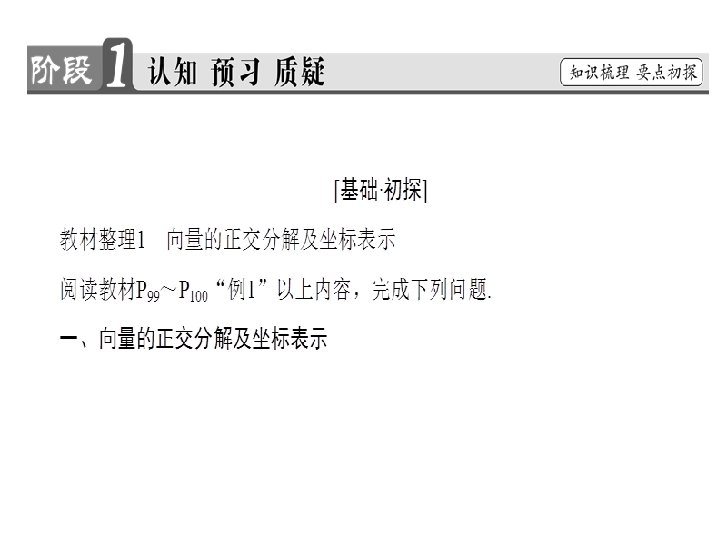 高中数学人教b版必修4课件：2.2.2　向量的正交分解与向量的直角坐标运算 .ppt_第3页