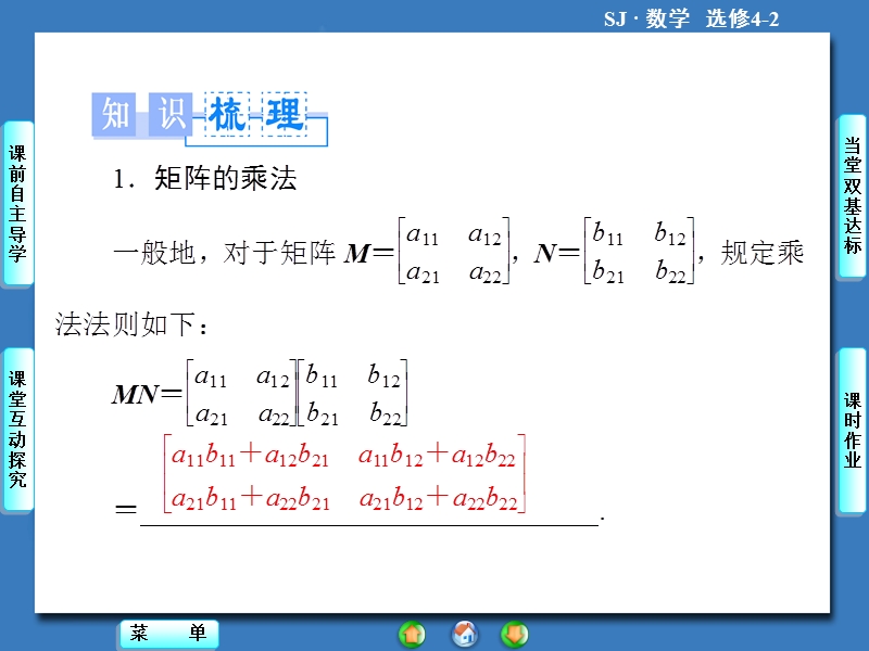 【课堂新坐标，同步教学参考】高中苏教版  数学课件选修4-2 2.3-2.3.1+2.3.2.ppt_第3页