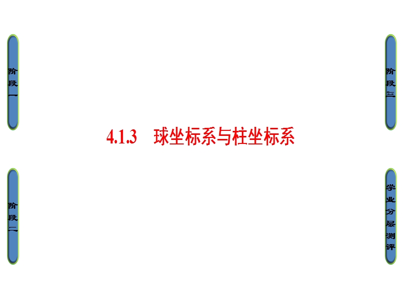 高中数学苏教版选修4-4课件：4.1.3　球坐标系与柱坐标系.ppt_第1页