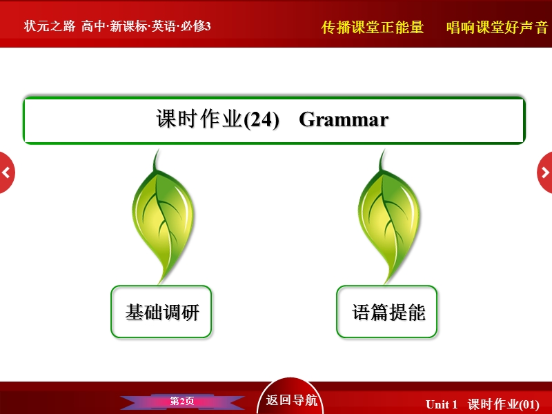 【状元之路】高中英语新课标必修3习题课件：24《grammar》.ppt_第2页