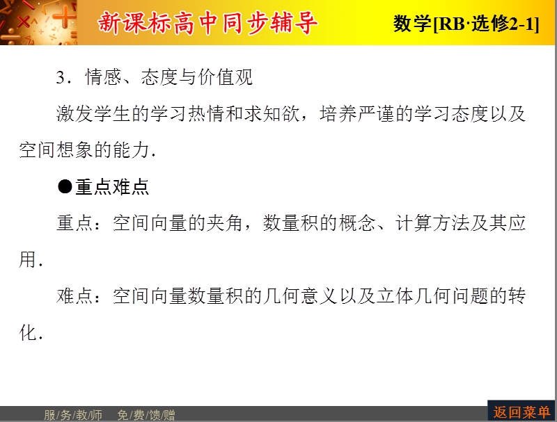 高中数学人教b版选修2-1配套课件：3.1.3两个向量的数量积.ppt_第3页