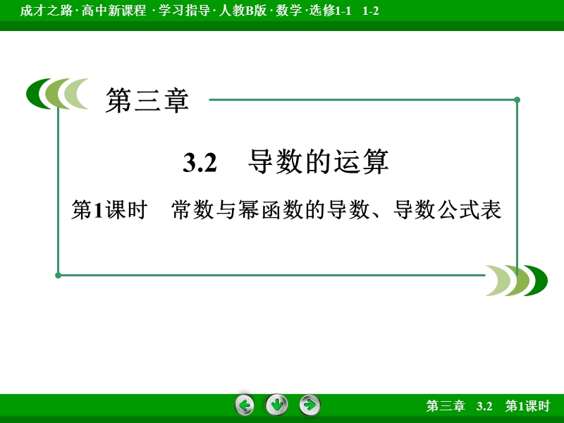 【成才之路】高中数学人教b版选修1-1课件： 第3章 3.2 第1课时《导数的运算》.ppt_第3页