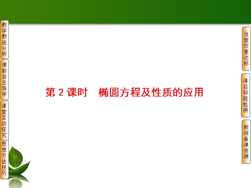 高中数学人教b版选修1-1配套课件：2.1.2椭圆的几何性质2.ppt_第1页