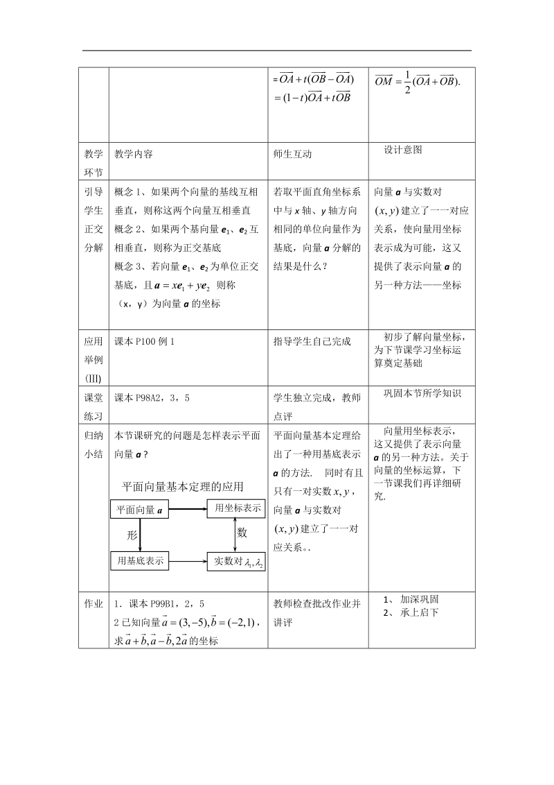 数学：2.3.1《平面向量基本定理（一）》教案（新人教a版必修4）.doc_第3页