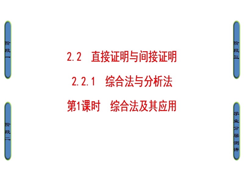 高中数学人教b版选修1-2课件：2.2.1.1　综合法及其应用.ppt_第1页