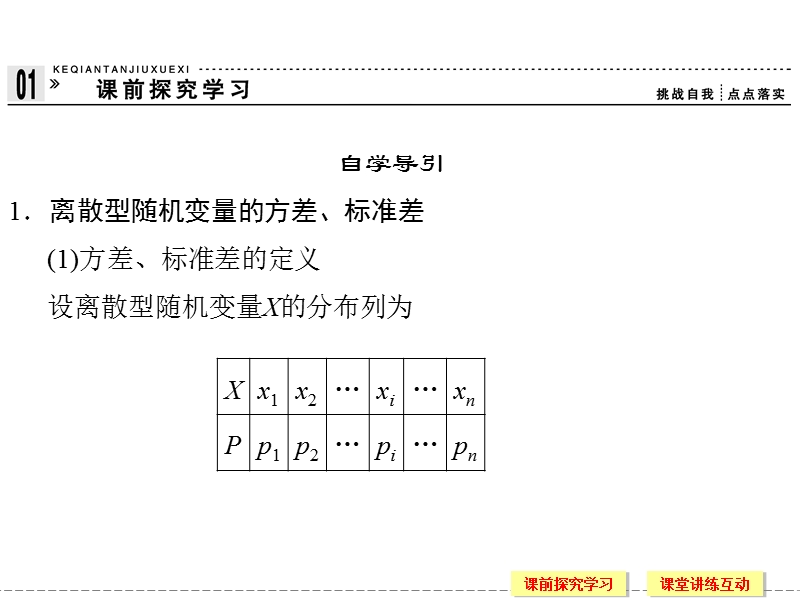 苏教版选修2-3高二数学同步课件：2.5.2 离散型随机变量的方差与标准差.ppt_第3页