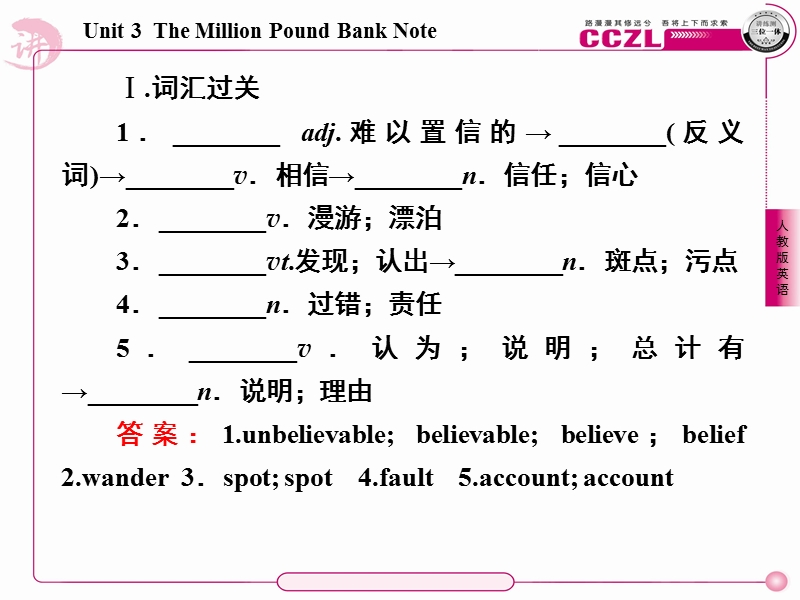 英语：unit 3 the million pound bank-note第三课时 learning about language课件（人教版必修3）.ppt_第3页