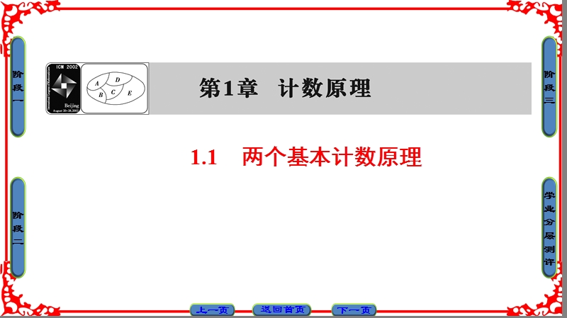 【课堂新坐标】高中数学苏教版选修2-3课件： 第1章 1.1 两个基本计数原理.ppt_第1页