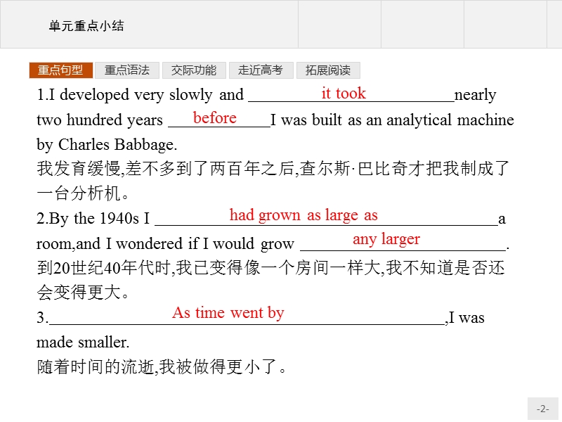 赢在课堂2018高中英语人教版必修2课件：3单元重点小结.ppt_第2页