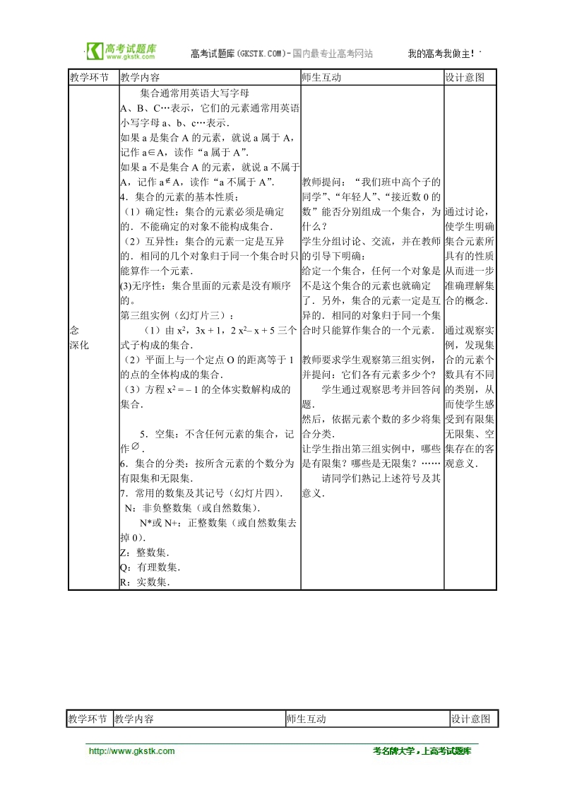 【人教a版】2011年高一数学必修一教学过程2：1.1.1《集合的含义与表示》.doc_第2页