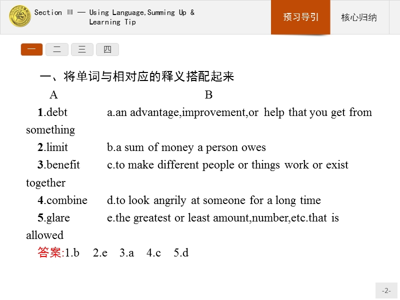 【测控指导】2018版高中英语人教版必修3课件：2.3 using languagesumming up & learning tip.ppt_第2页