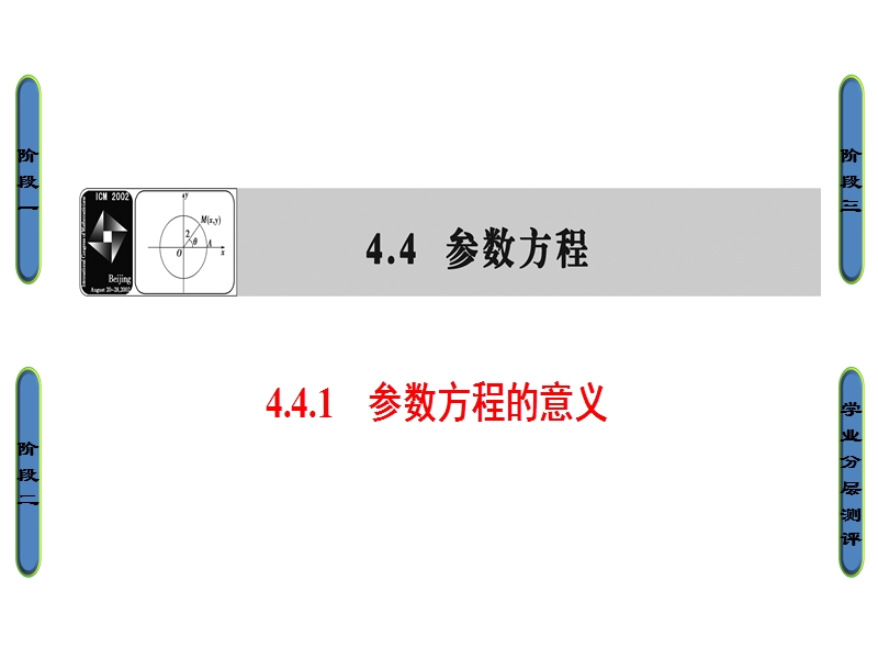 高中数学苏教版选修4-4课件：4.4.1　参数方程的意义.ppt_第1页