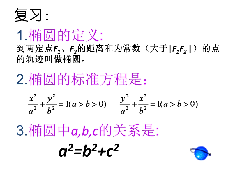 【名校推荐】辽宁省庄河市高二人教b版数学课件：选修2-1 2.2 椭圆的简单几何性质（共16张ppt）.ppt_第2页