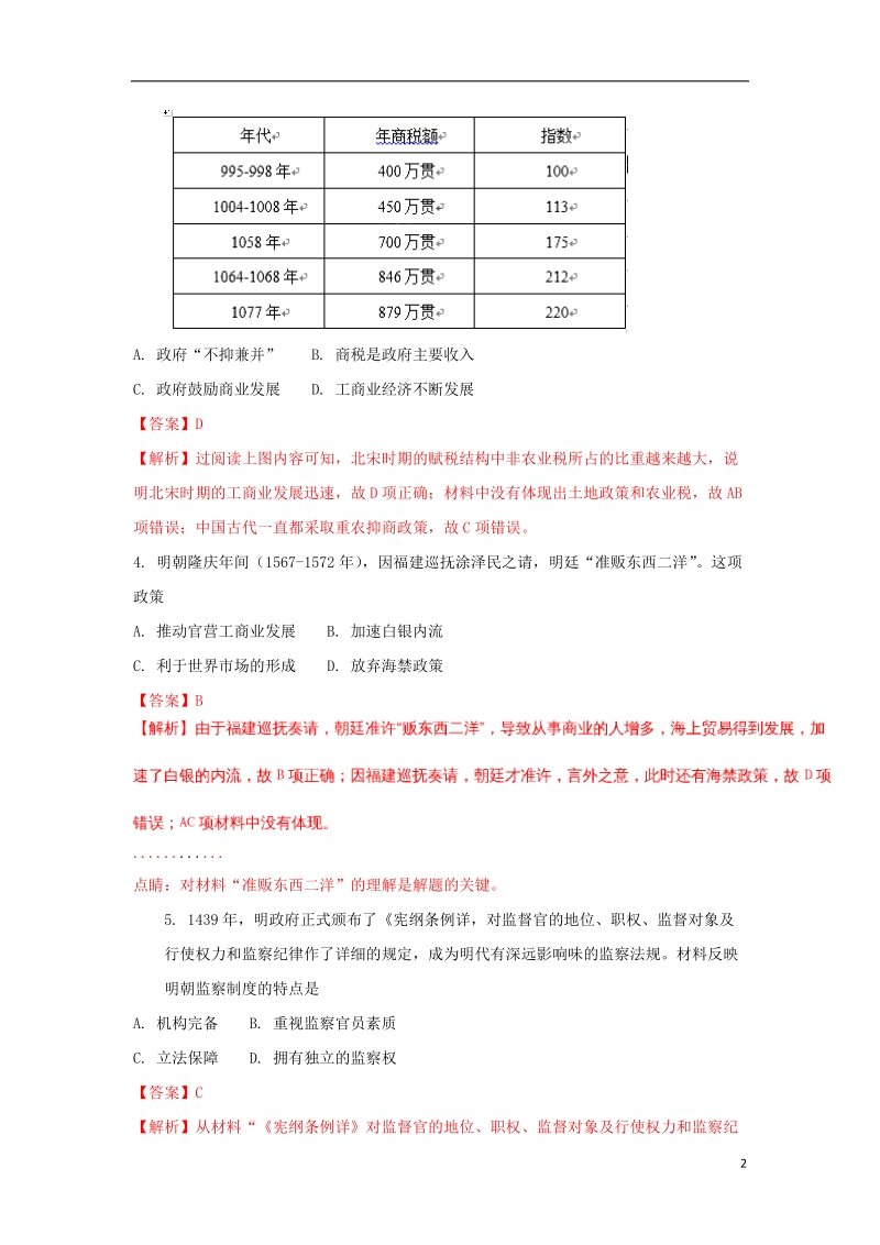 云南省2018年高三历史上学期第一次月考试题（含解析）.doc_第2页