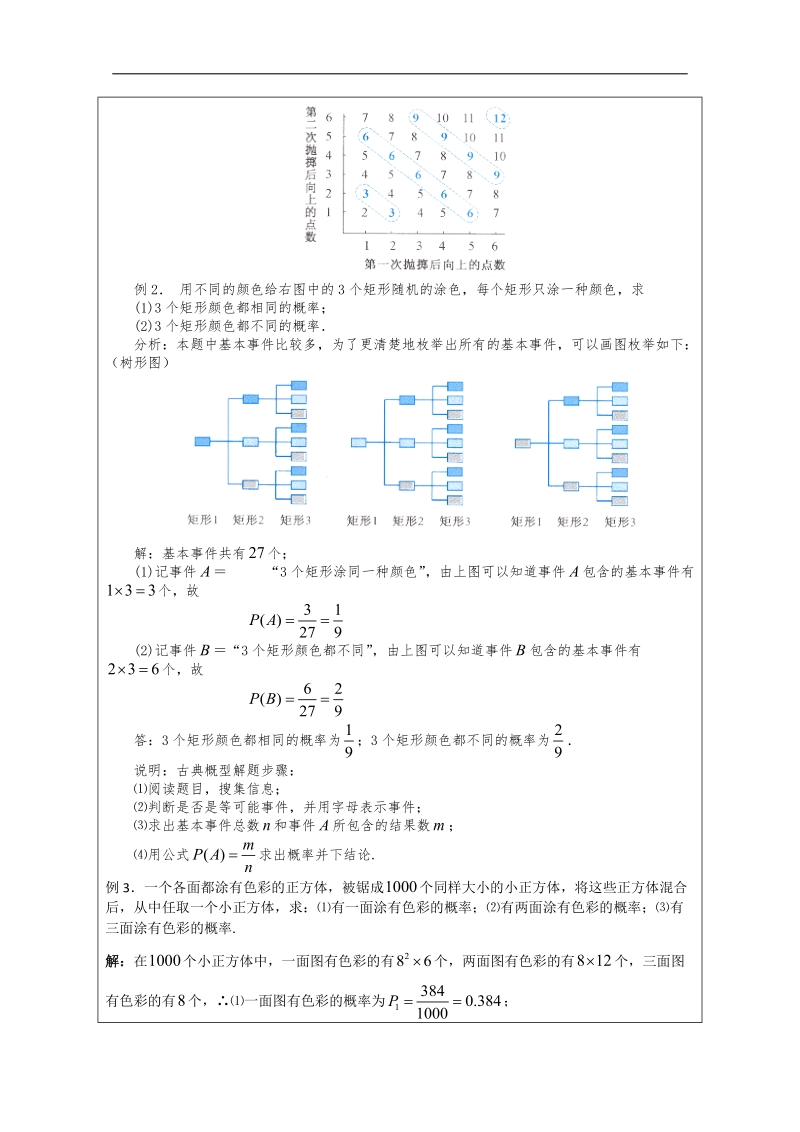 高中数学教案：《古典概型》（2） （苏教版必修3）.doc_第2页