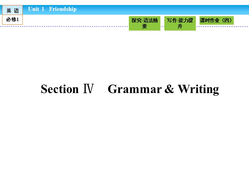 【金版新学案】高一英语人教版必修一同步课件：1.4 section ⅳ　grammar & writing.ppt_第1页