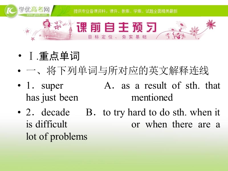 优化指导 高中英语人教必修四精品课件：2-2 section ⅱ　warming up & reading—language points.ppt_第2页