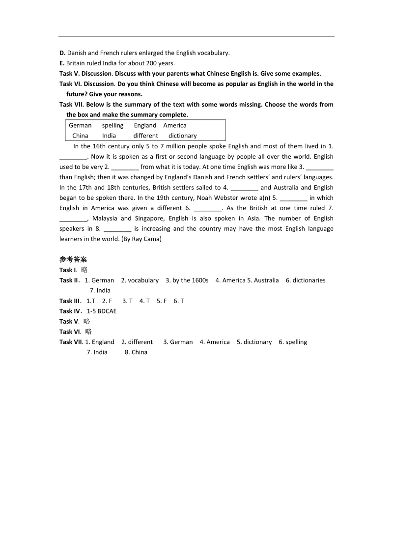 高一英语讲练（人教版）：book 1 unit 2 reading tasks .doc_第2页