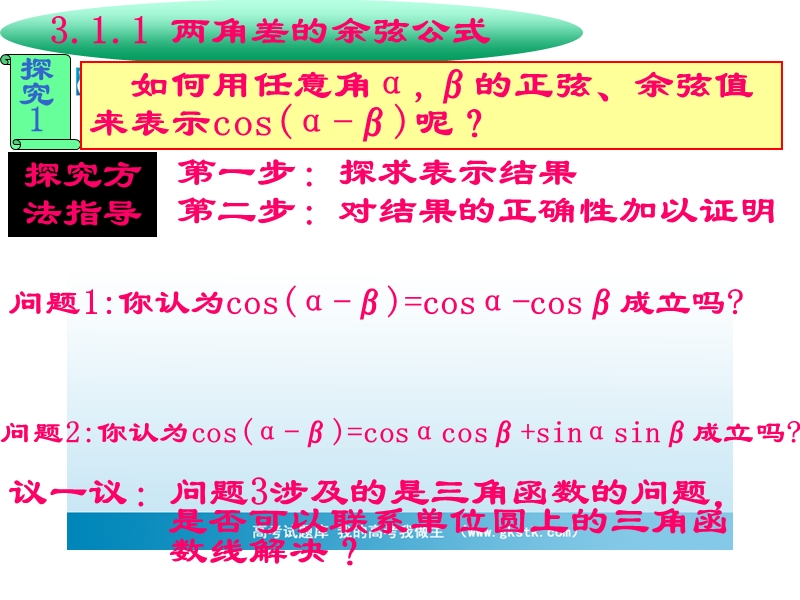 3.1.1  两角差的余弦公式 课件（人教版必修4）.ppt_第2页