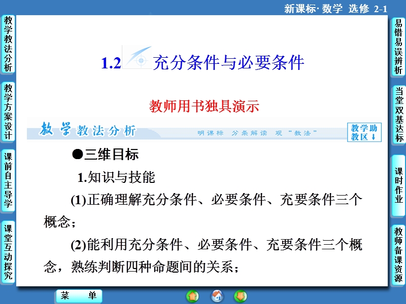 【课堂新坐标，同步教学参考】高中人教版  数学课件（新课标）选修2－1 第1章-1.2.ppt_第1页