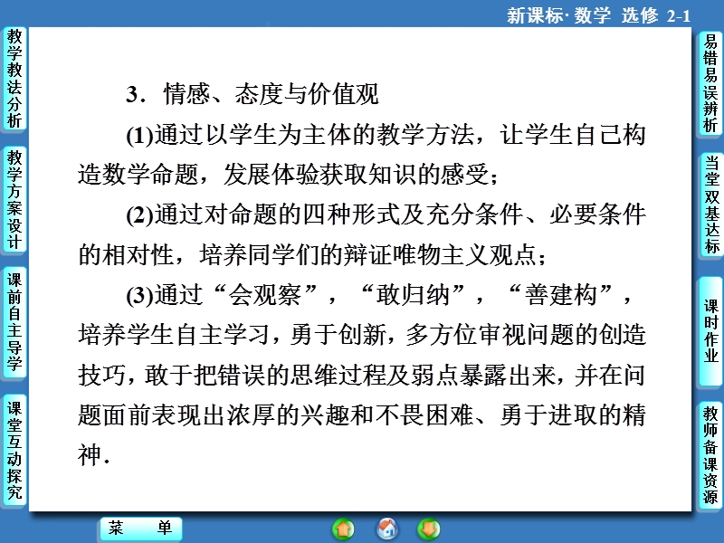 【课堂新坐标，同步教学参考】高中人教版  数学课件（新课标）选修2－1 第1章-1.2.ppt_第3页