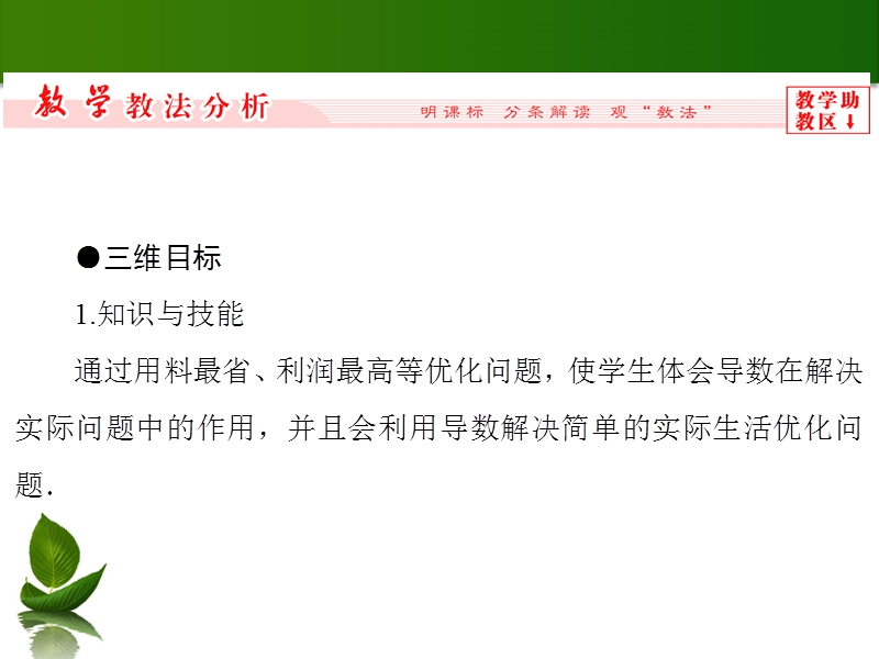 高中数学人教b版选修1-1配套课件：3.3.3导数的实际应用.ppt_第2页