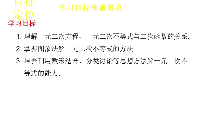 【新步步高】高二数学苏教版必修5 3.2 一元二次不等式（一） 课件.ppt_第2页